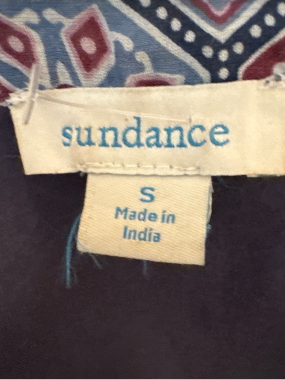 Sundance Blue and Cream Geometric Midi Dress - Picture 5 of 5